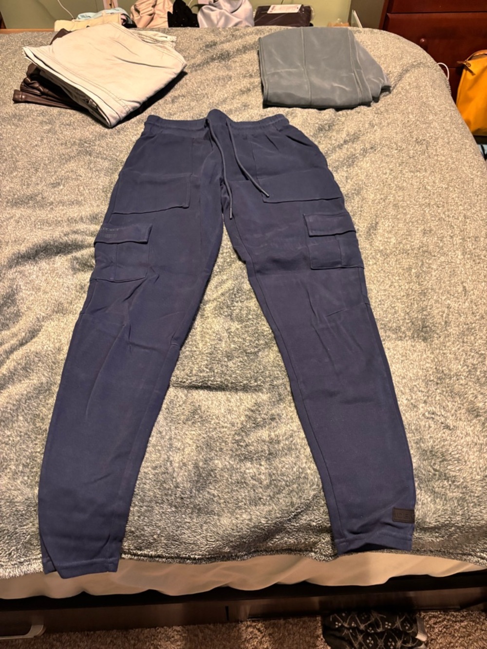 alphalete blue cargo joggers